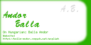 andor balla business card